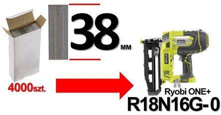 GWOŹDZIE 38mm galwan. do RYOBI R18N16G ONE+